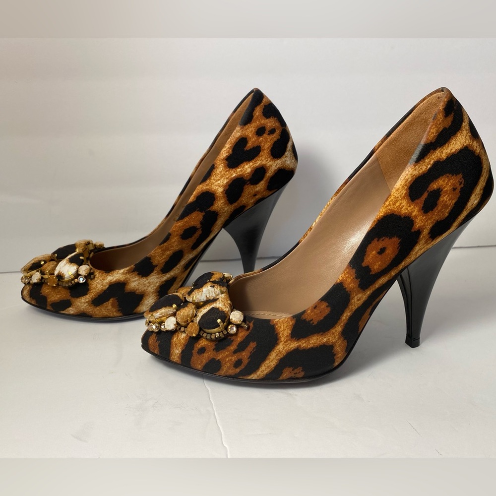YSL Yves Saint Laurent leopard pumps heels 35 - Picture 3 of 11